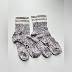 2 for $20 2 X 45R Lavender Marled Crew Socks